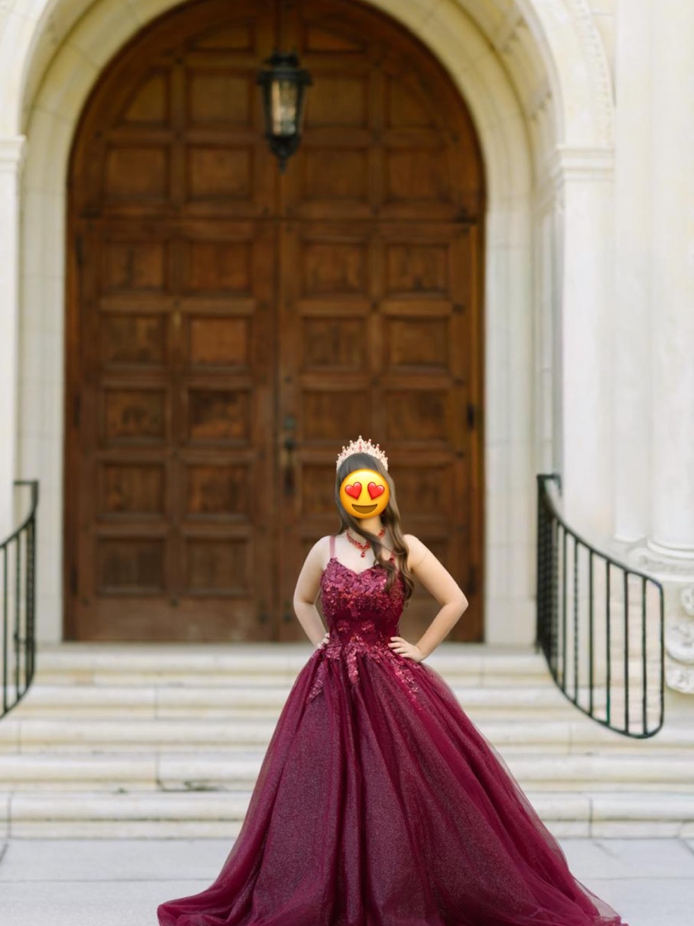 Gorgeous Burgundy Lace Ball Gown